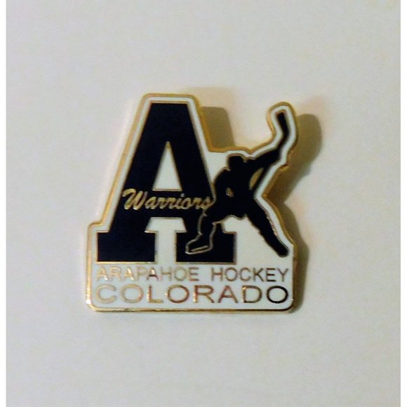 Warriors Arapahoe Colorado Hockey Pin Tie Tac Lapel Hat 1x1 in - Picture 4 of 4